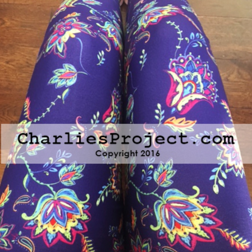 Charlies Project OS One Size Neon Paisley Soft Yoga Band LEGGINGS NEW in Package